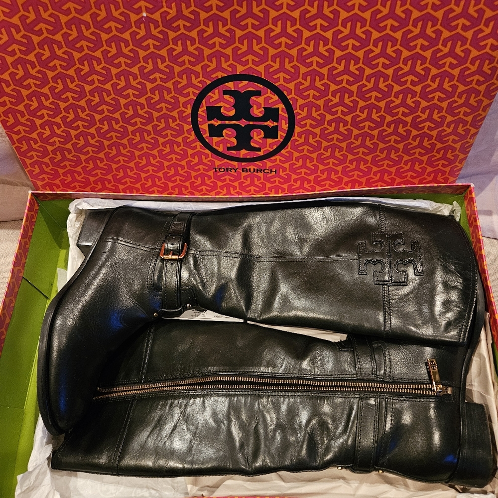Tory Burch Leather Riding Boots